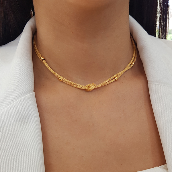 Gargantilha Nó Ouro 18k- 40 cm
