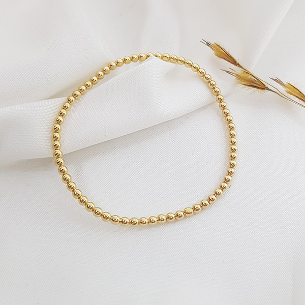 Pulseira Maleável Esferas Ouro 18k