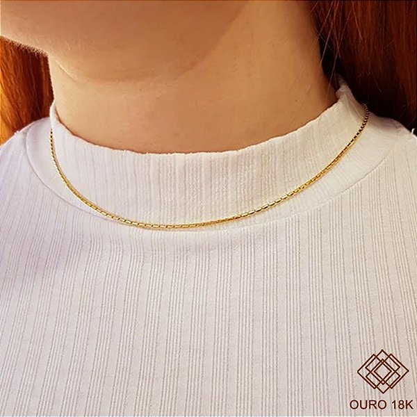 Choker Malha Milano Ouro 18k