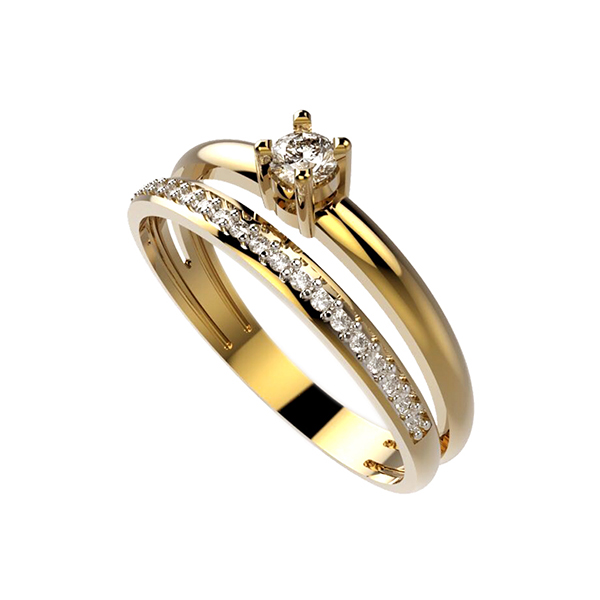 Anel Solitário Ouro 18k Brilhante Moissanite 3Pts