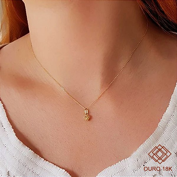 Kit Cordão Ouro 18k + Pingente Coração Ouro 18k