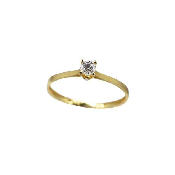Anel Solitário Ouro 18k e Moissanite