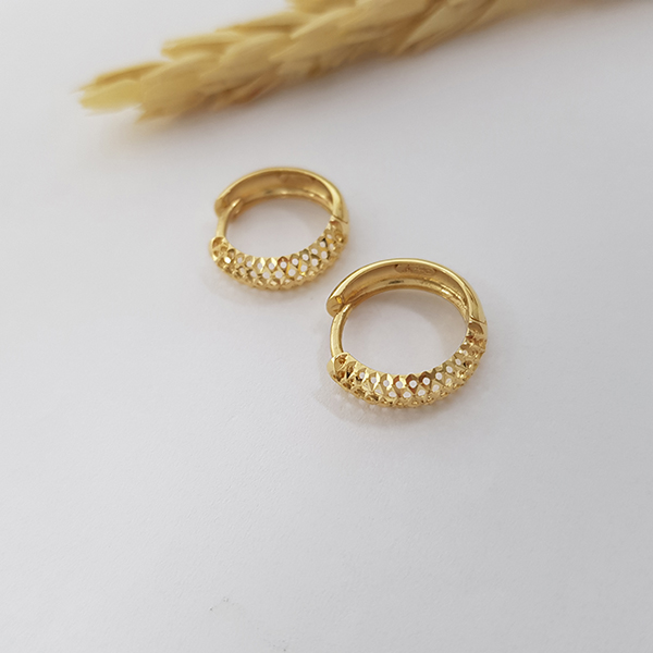 Brinco Argola Diamantado Ouro 18k