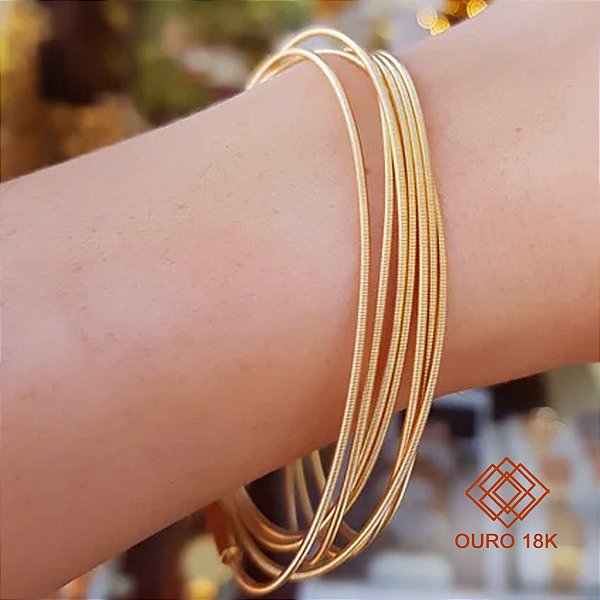 Pulseira/ Gargantilha Corda de Violão Ouro 18k-144cm