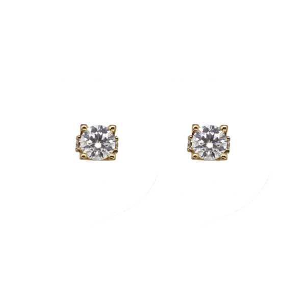 Brinco Solitário Ouro 18k Moissanite