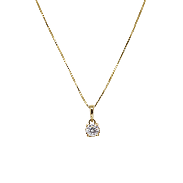Kit Cordão Ouro 18k + Pingente Ponto de Luz Ouro 18k Moissanite