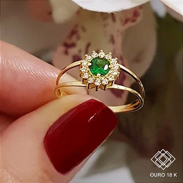 Anel Formatura Biologia Ouro 18k Zircônias - Sem emblema