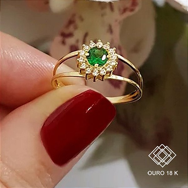 Anel Formatura Magistério Ouro 18k Zircônias - Sem emblema