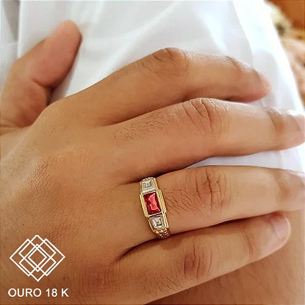 Anel Formatura Odontologia Masculino Ouro 18k Zircônia
