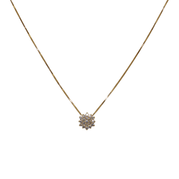 Gargantilha Chuveiro Rainha Ouro 18k Moissanite