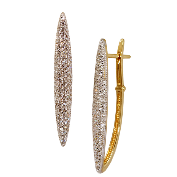 Brinco Pavê Ouro 18k Zircônias