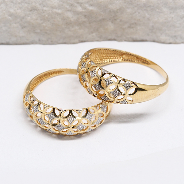 Anel Estrelas Dois Tons Ouro 18k