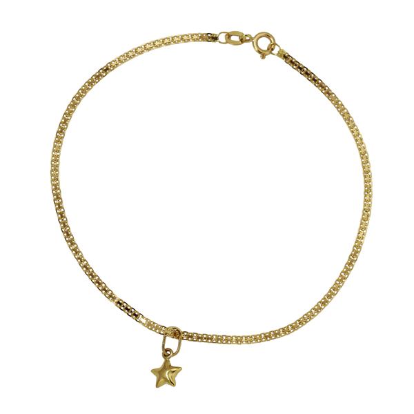 Kit Pulseira + Pingente Estrela Ouro 18k