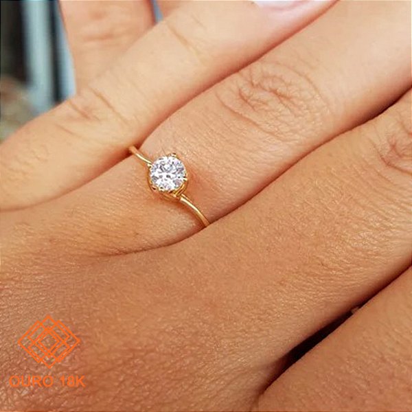 Anel Solitário Ouro 18k Brilhante Moissanite 30Pts