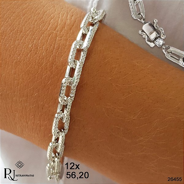 Pulseira Elos Prata 925 Zircônias