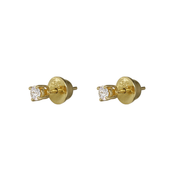 Brinco Ponto de Luz Ouro 18k com Moissanite