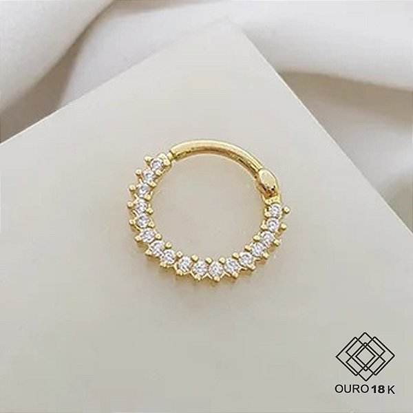 Piercing Ouro 18k Zircônias