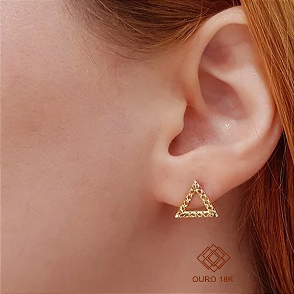 Brinco Triangulo Ouro 18k