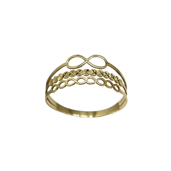 Anel Infinito Modelo Triplo Ouro 18k