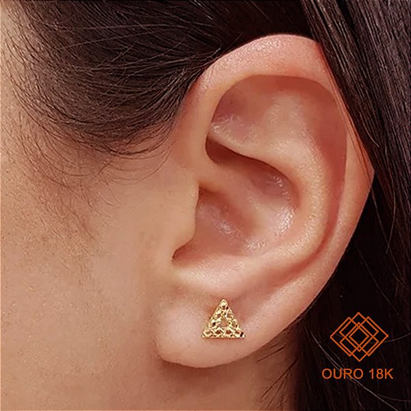 Brinco Triangulo Ouro 18k