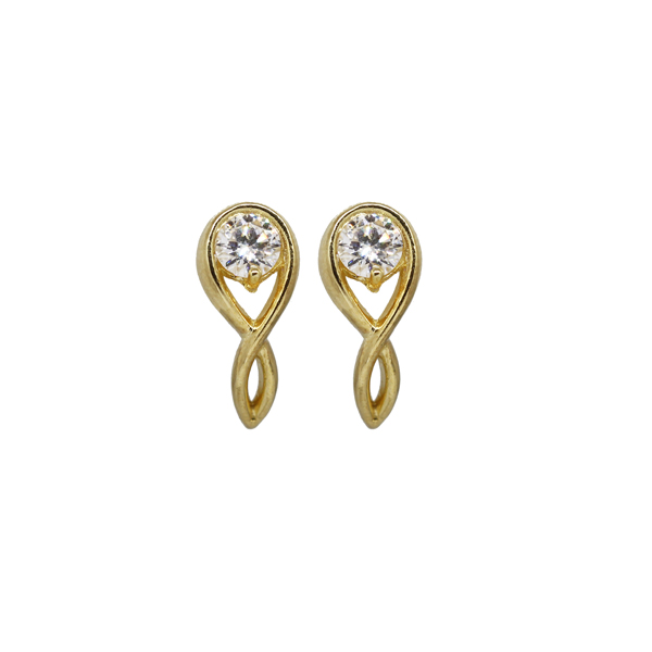 Brinco Torcido Ouro 18k Moissanite