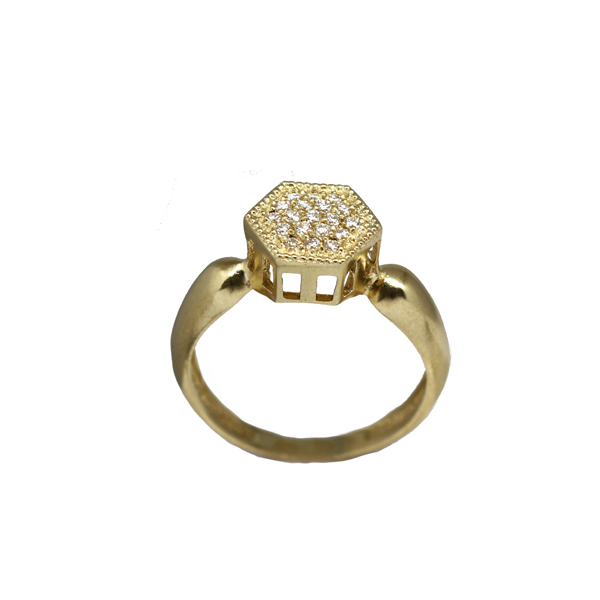 Anel Chuveiro Ouro 18k Brilhante Moissanite 20Pts