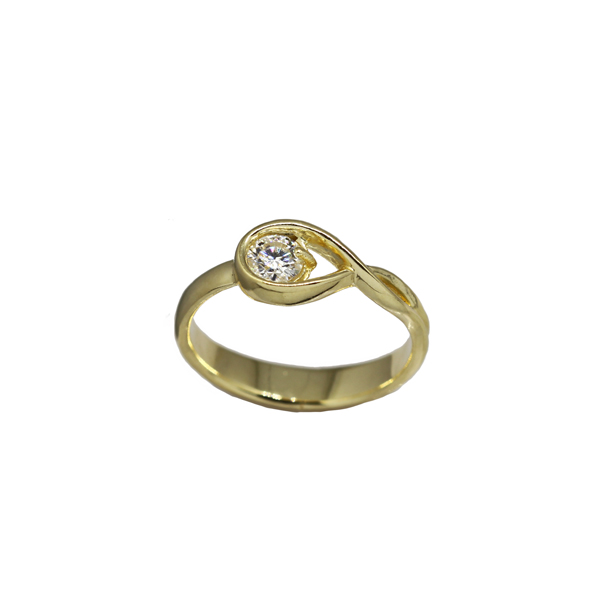 Anel Solitário Ouro 18k e Moissanite