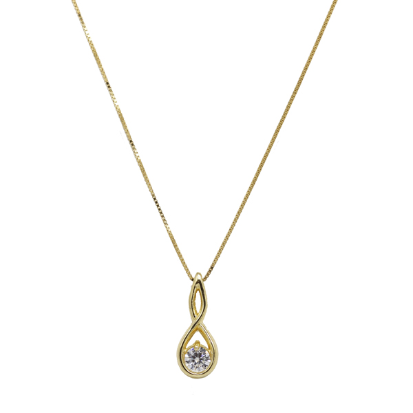 Kit Cordão Ouro 18k + Pingente Ponto de Luz Ouro 18k Moissanite
