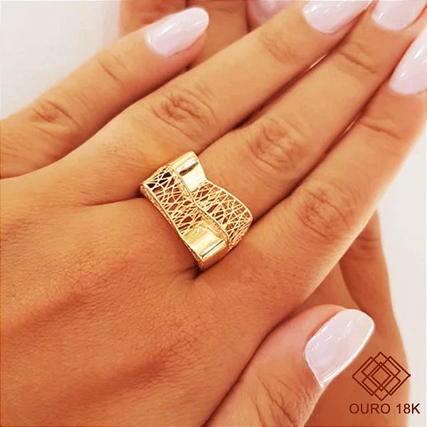 Anel Filigrana Ouro 18k
