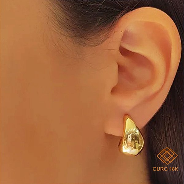 Brinco Argola Gota Bold Ouro 18k