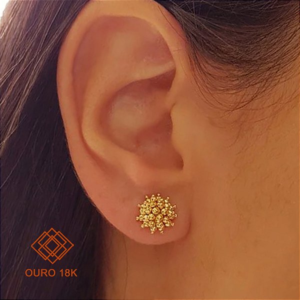 Brinco Esferas Ouro 18k