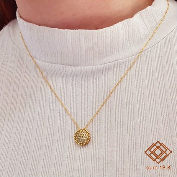Kit Cordão + Pingente Chuveiro Zircônias Ouro 18k
