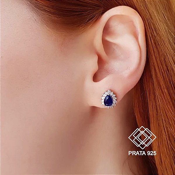 Brinco Chuveiro Prata 925 Zircônias