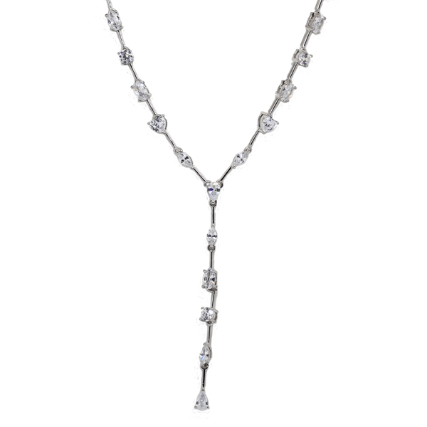 Gargantilha Gotas Prata 925 Zircônias