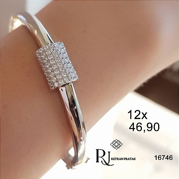Bracelete Prata 925 Zircônias