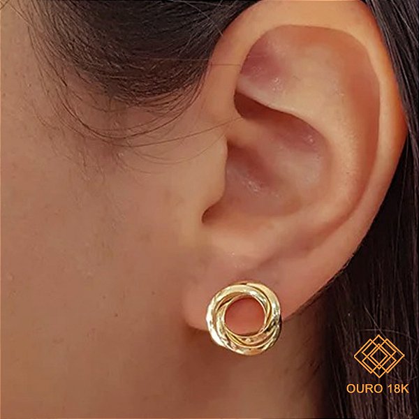 Brinco Roseta Bold Ouro 18k