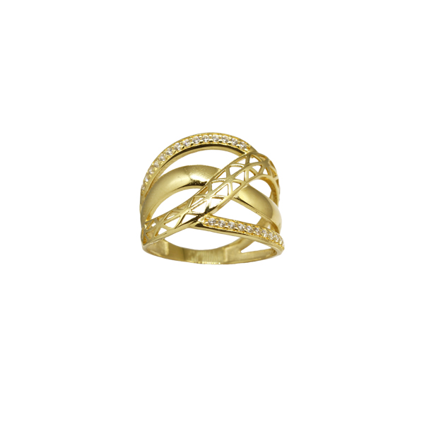 Anel Filigrana Ouro 18k Zircônias