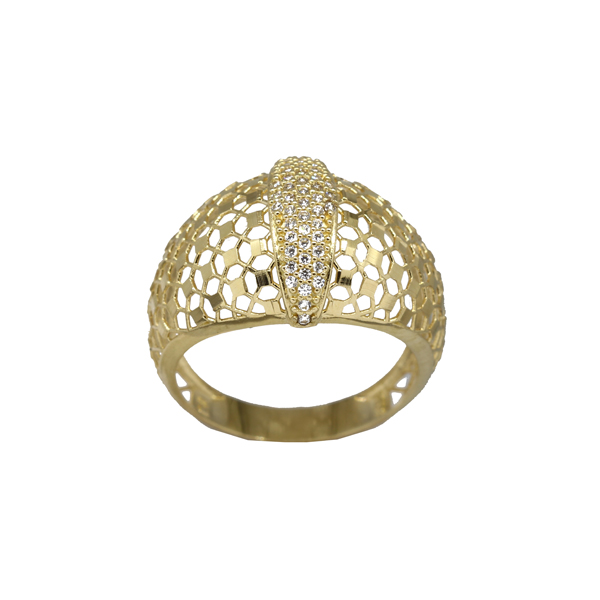 Anel Filigrana Ouro 18k Zircônias