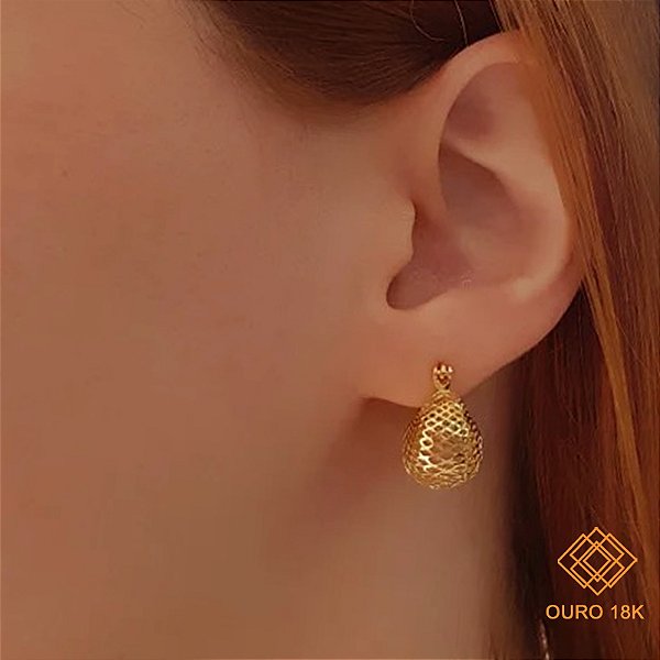 Brinco Canoa Filigrana Ouro 18k