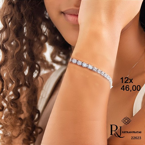 Pulseira Riviera Prata 925 Zircônias