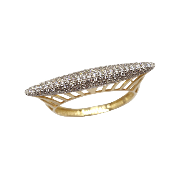 Anel Pavê Ouro 18k Moissanite
