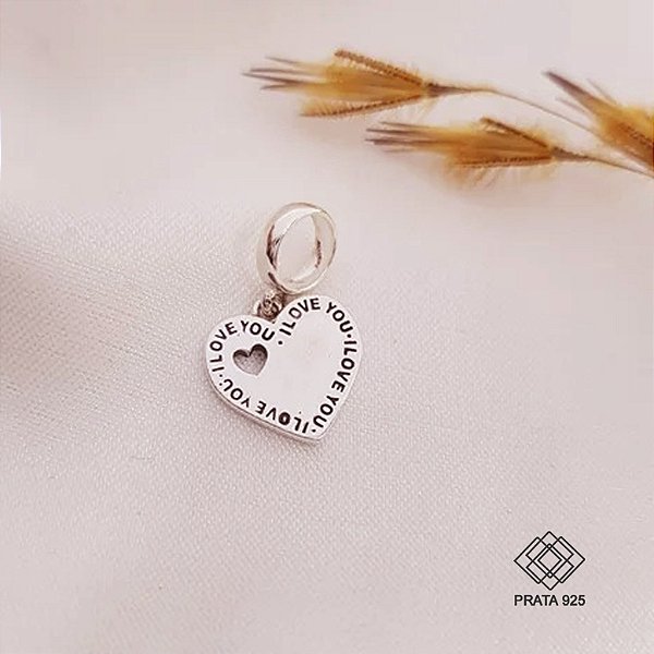 Pingente Berloque Coração Love Prata 925