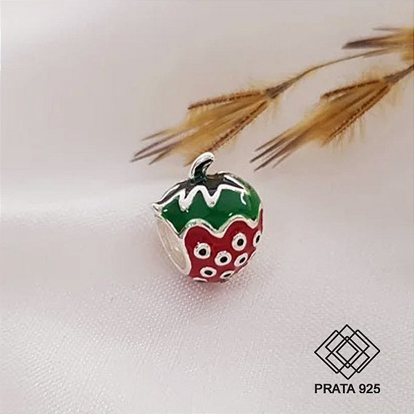 Pingente Berloque Morango Prata 925