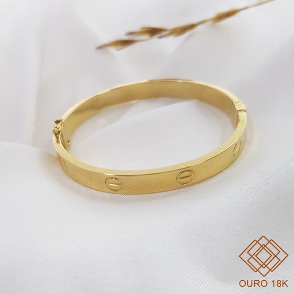 Bracelete Love Oco Ouro 18k