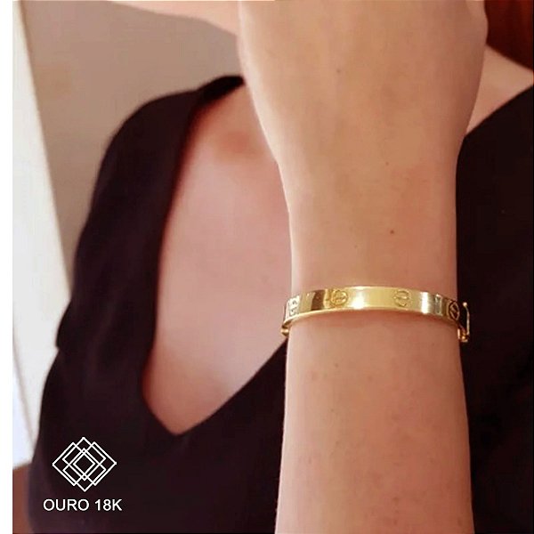 Bracelete Love Oco Ouro 18k