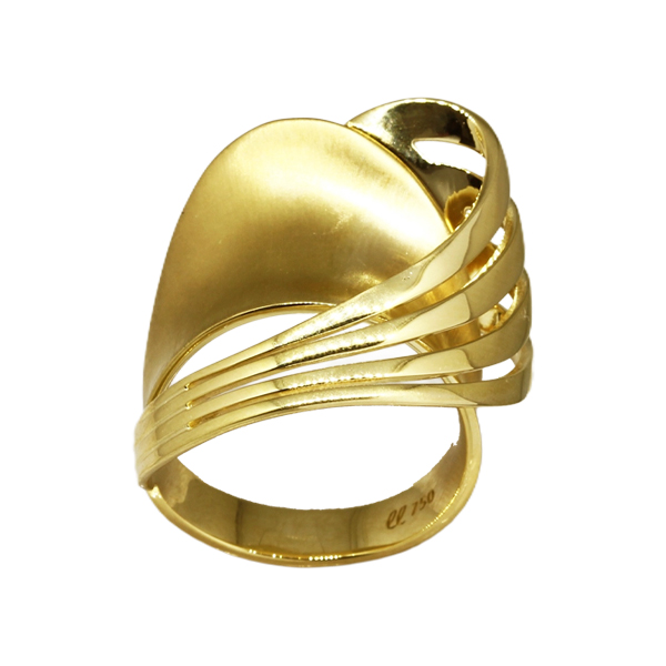 Anel Bold Ondas Ouro 18k