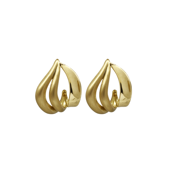 Brinco Meia Argola Ondas Bold Ouro 18k