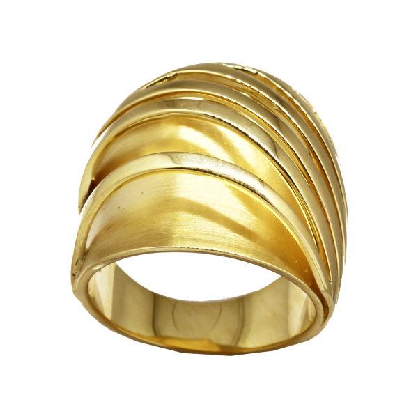 Anel Bold Ondas Ouro 18k