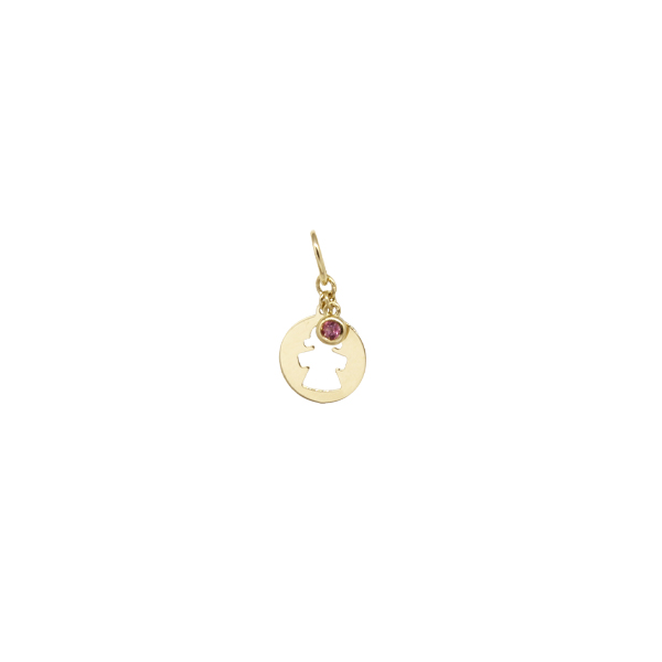 Pingente Menina Ouro 18k Zircônia