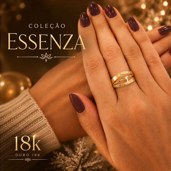 Anel Aros Ouro 18k - Coleção Essenza